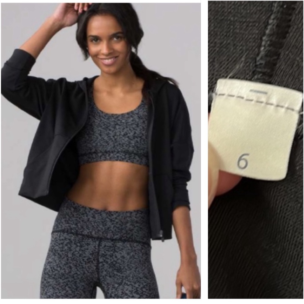 Lululemon Minimal Hoodie Full Zip Black Size 6